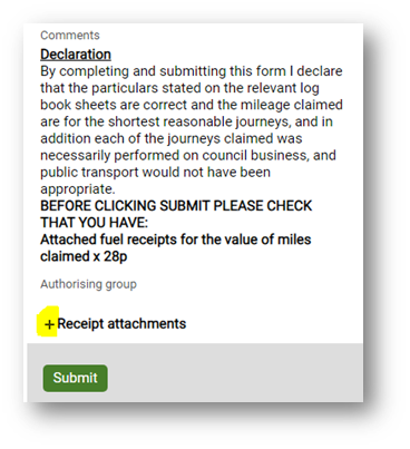 Add receipt attachment