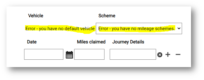Error message when trying to submit a claim